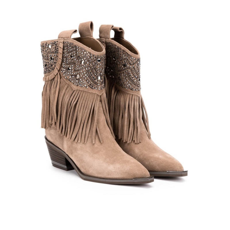 Bottines Alma En Pena Fringed Noir Femme | AYS-40731702